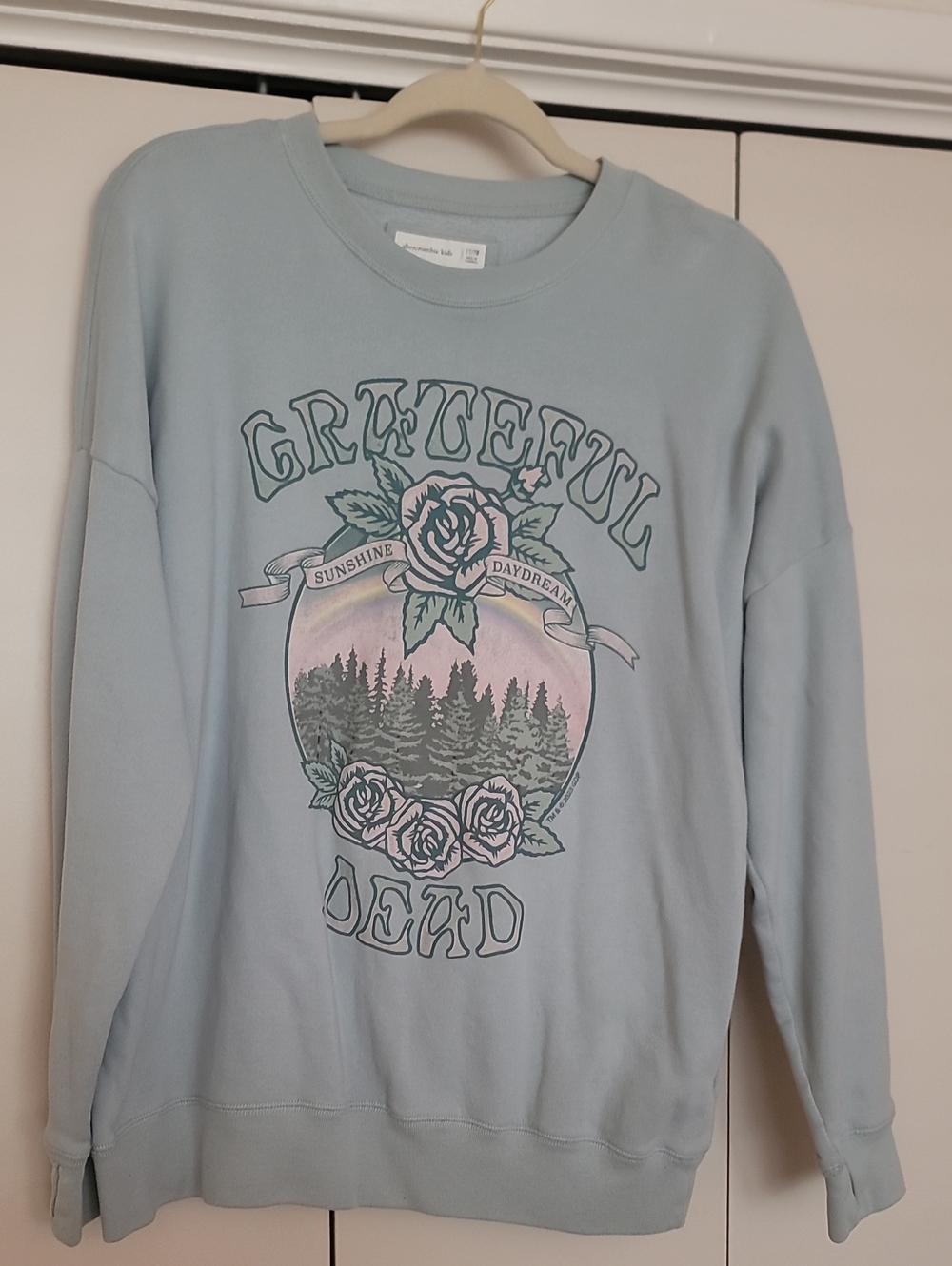 abercrombie kids Light Blue Grateful Dead Graphic Sweatshirt